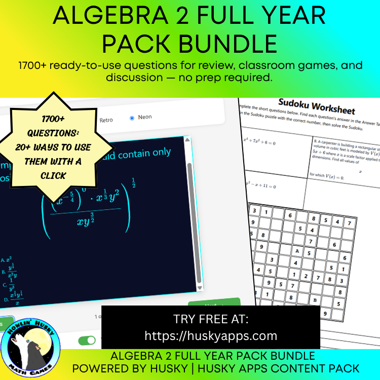 Algebra 2 Year Pack